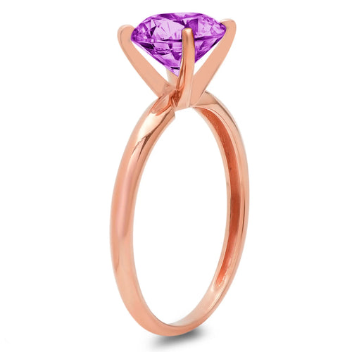 14k Rose Gold Simulated Alexandrite Ring Size 10.5 L475130