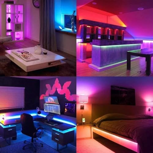 Smart RGB LED Strip Lights with App Control Remote Control, 32.8ft F6748