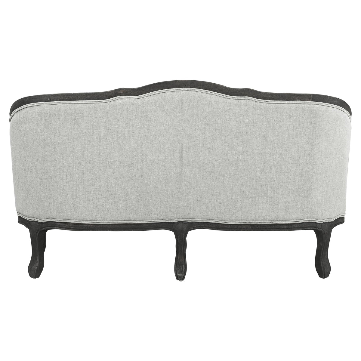 Linen Loveseat with Wooden Leg and 2 Pillows F89013