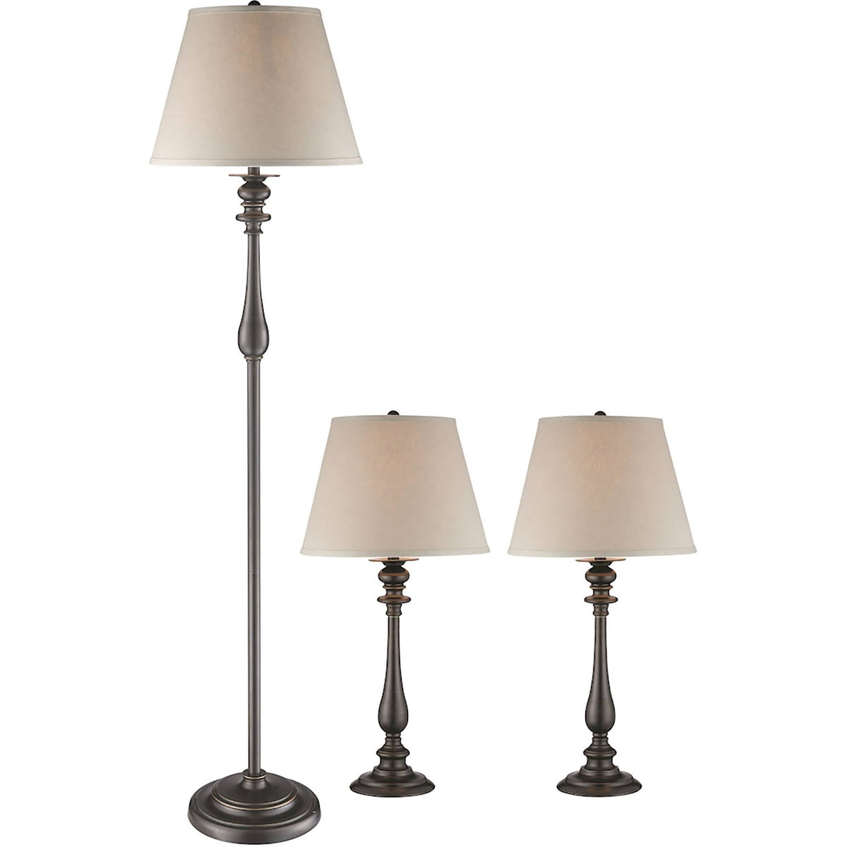 Black Metal Lamps Set of 3 O3304