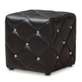 Black Faux Leather Upholstered Ottoman A689