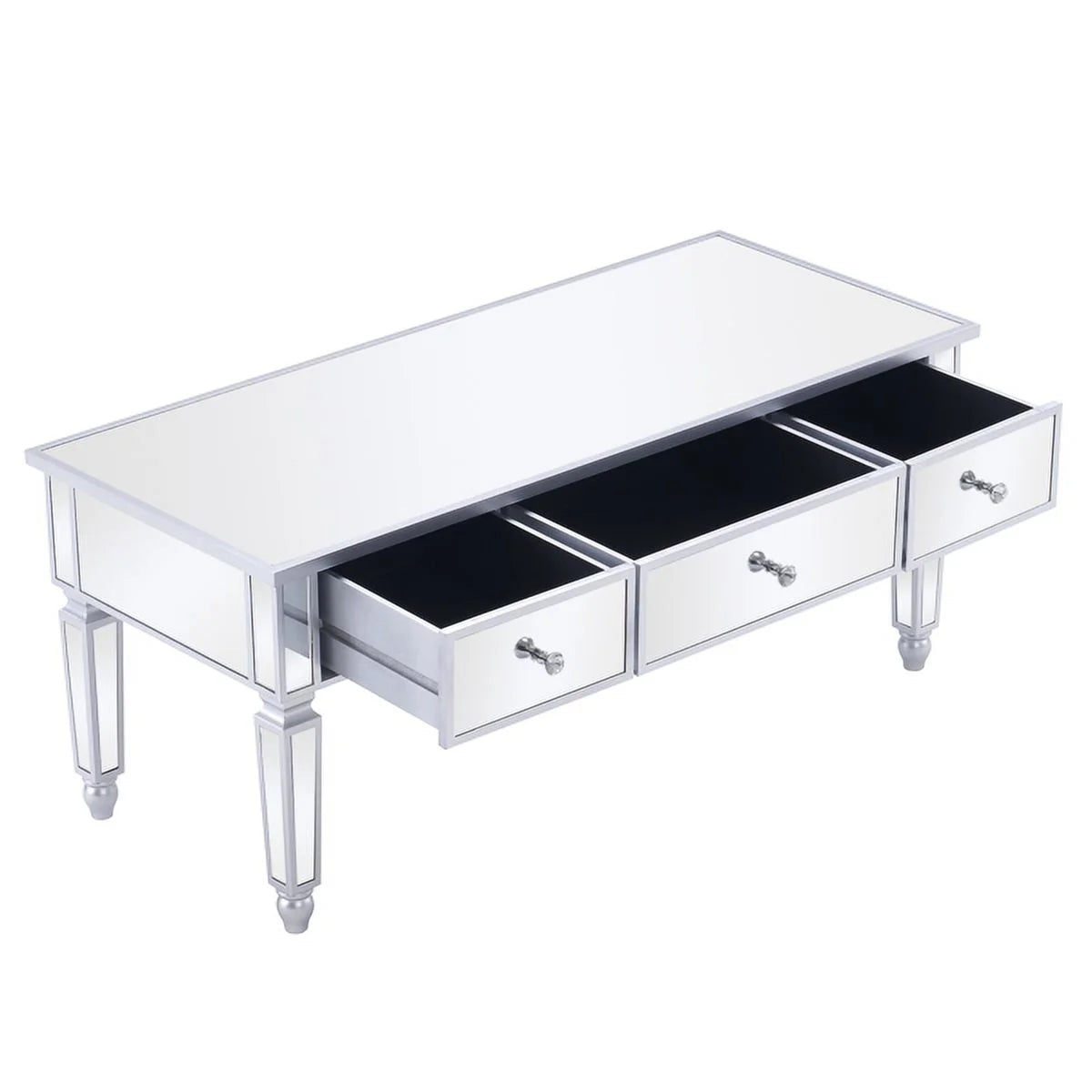 Mirrored Coffee Table with 3 Drawers D7433