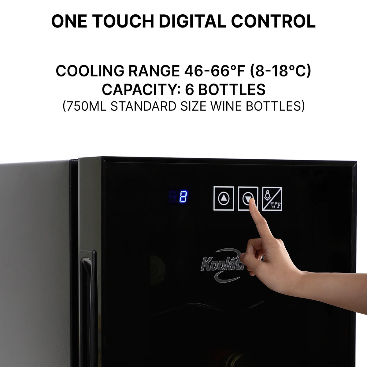 6-Bottle Wine Cooler with Wine Rack and Temp. Control C292