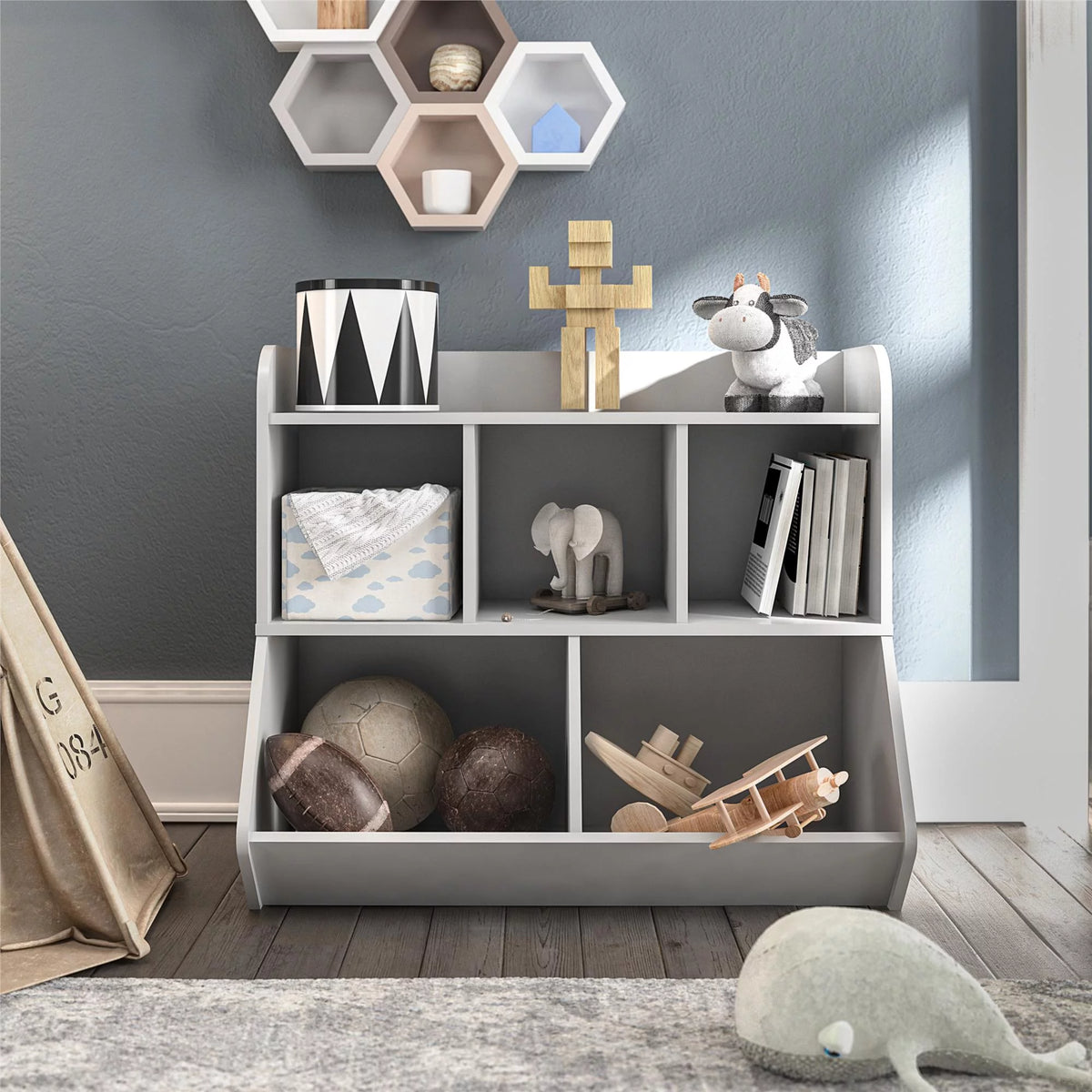 Navy Kids Toy Storage Bookcase L185819