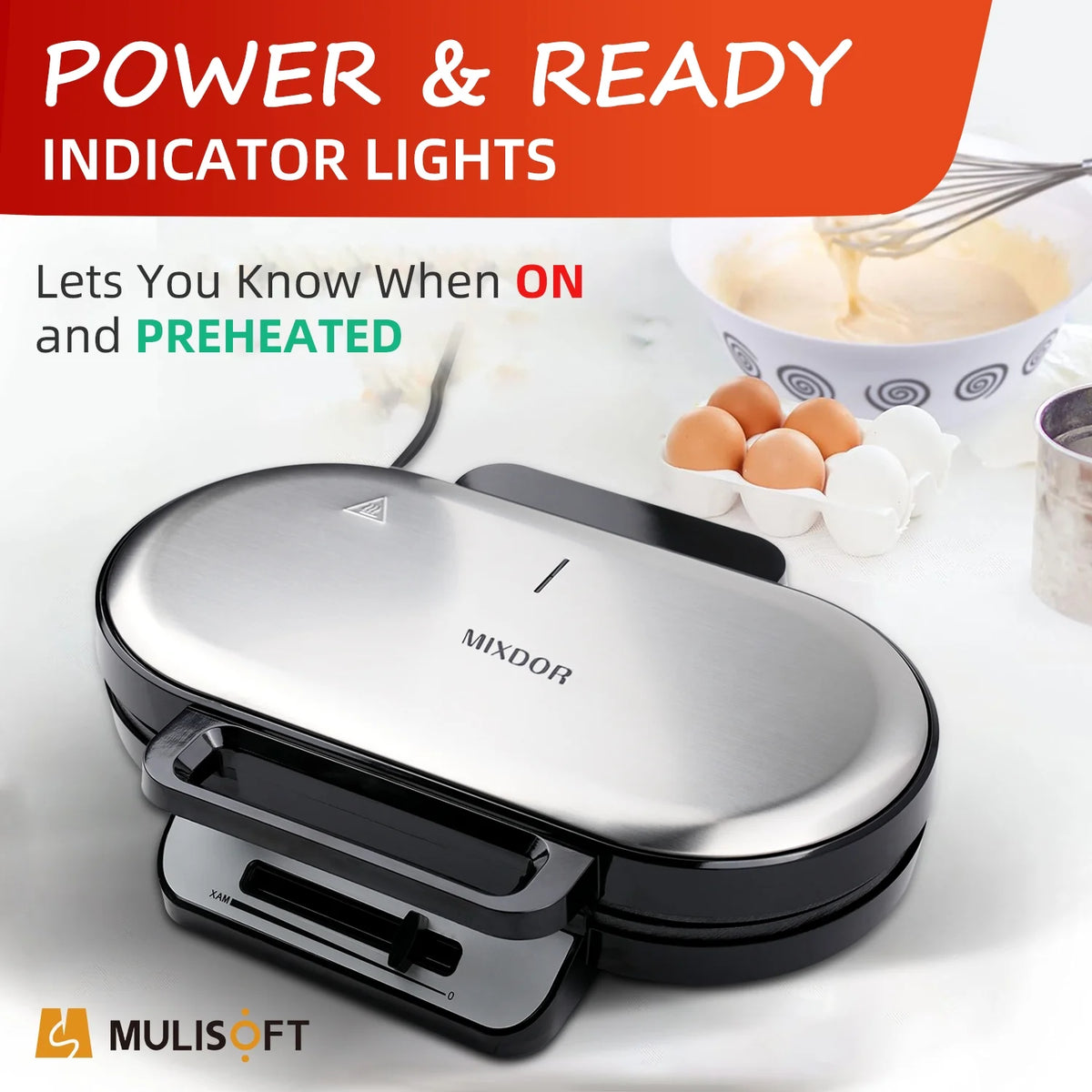 1200W Double Non-Stick Waffle Maker A33613