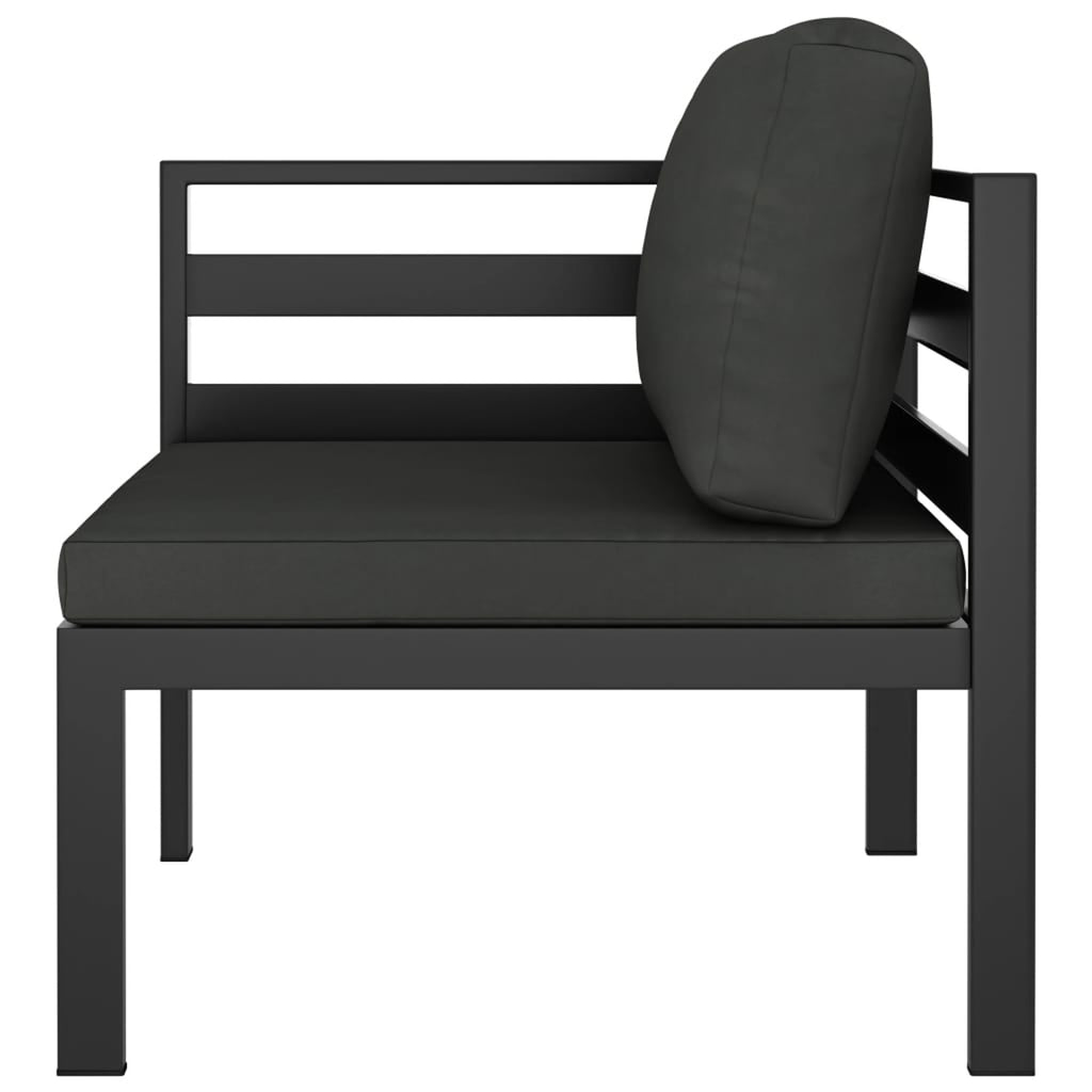 Anthracite Aluminum Sectional Corner Sofa with Cushions L7849