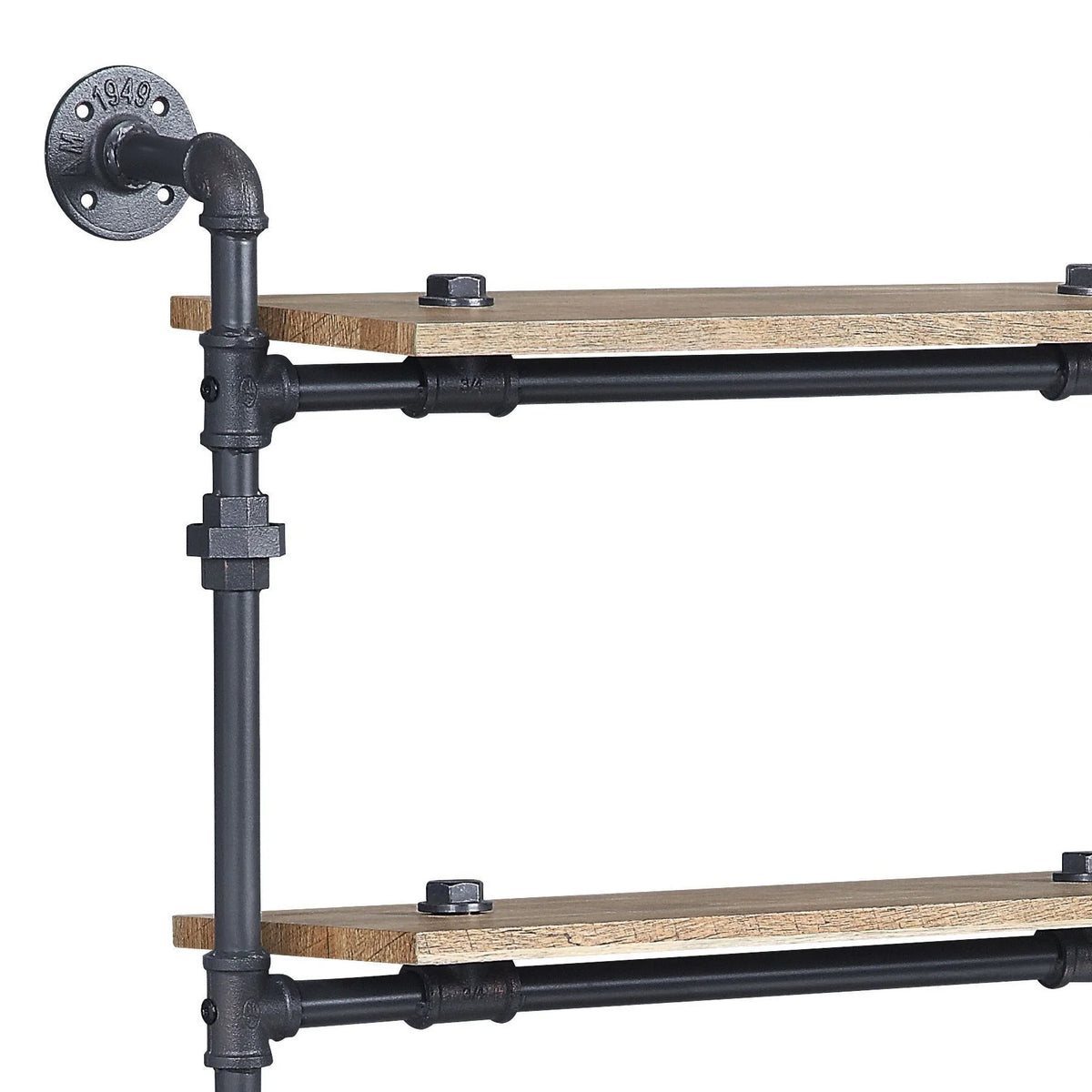 Oak and Sandy Black 5 Shelf Wall Rack Z52498
