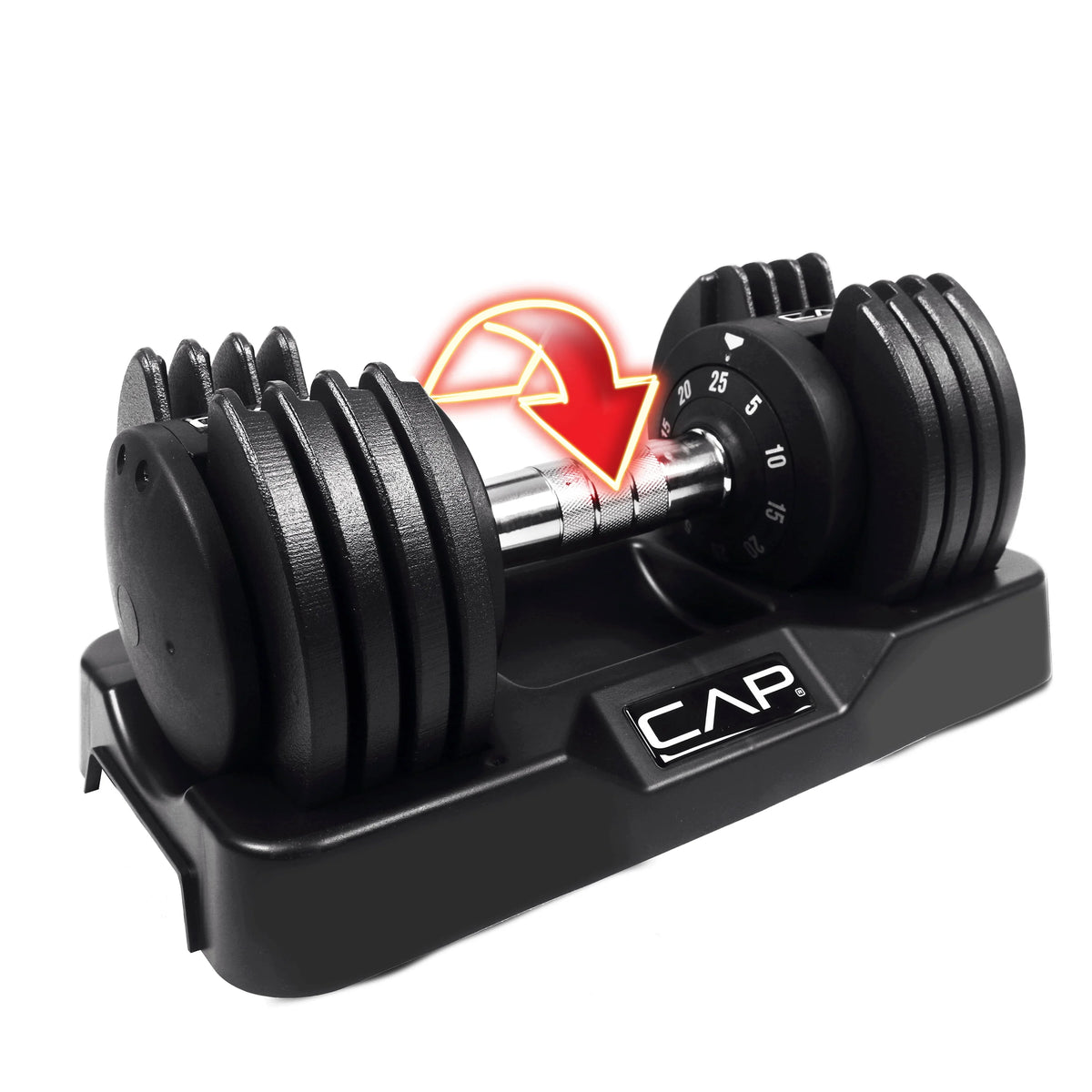 25 lb Adjustable Dumbbell Set, Pair, Black B6886