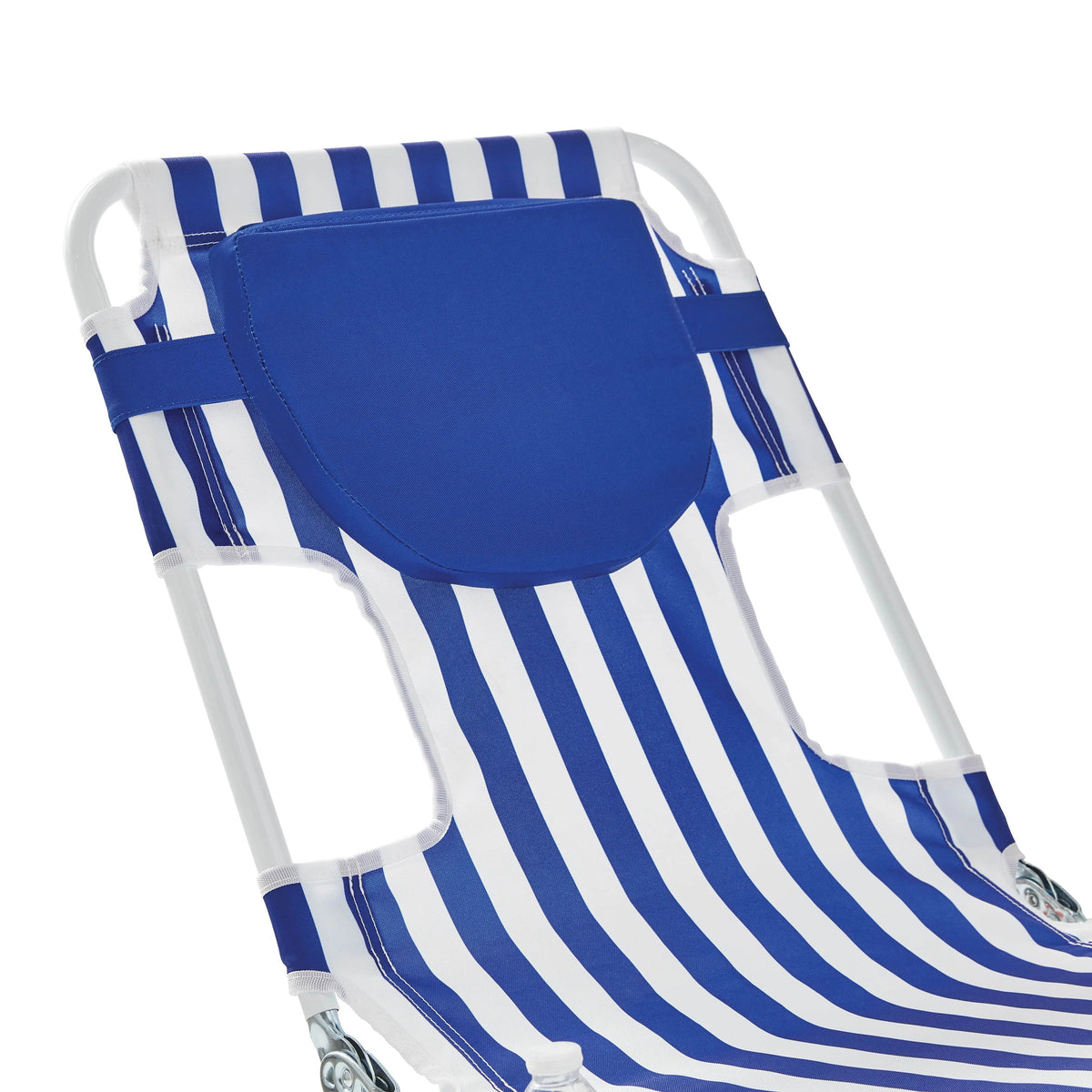Blue & White Stripe Folding Beach Lounger J85812