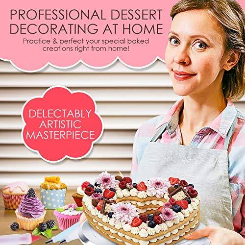 78 Piece Cake Decorating Supplies Kit with Aluminium Rotating Turntable Stand D364