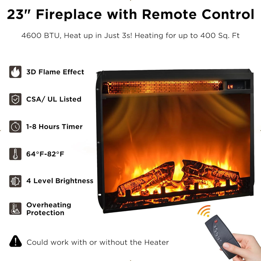 66" TV Stand with Electric Fireplace K89790