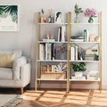 White/Gold Iron Ladder Bookcase T55713