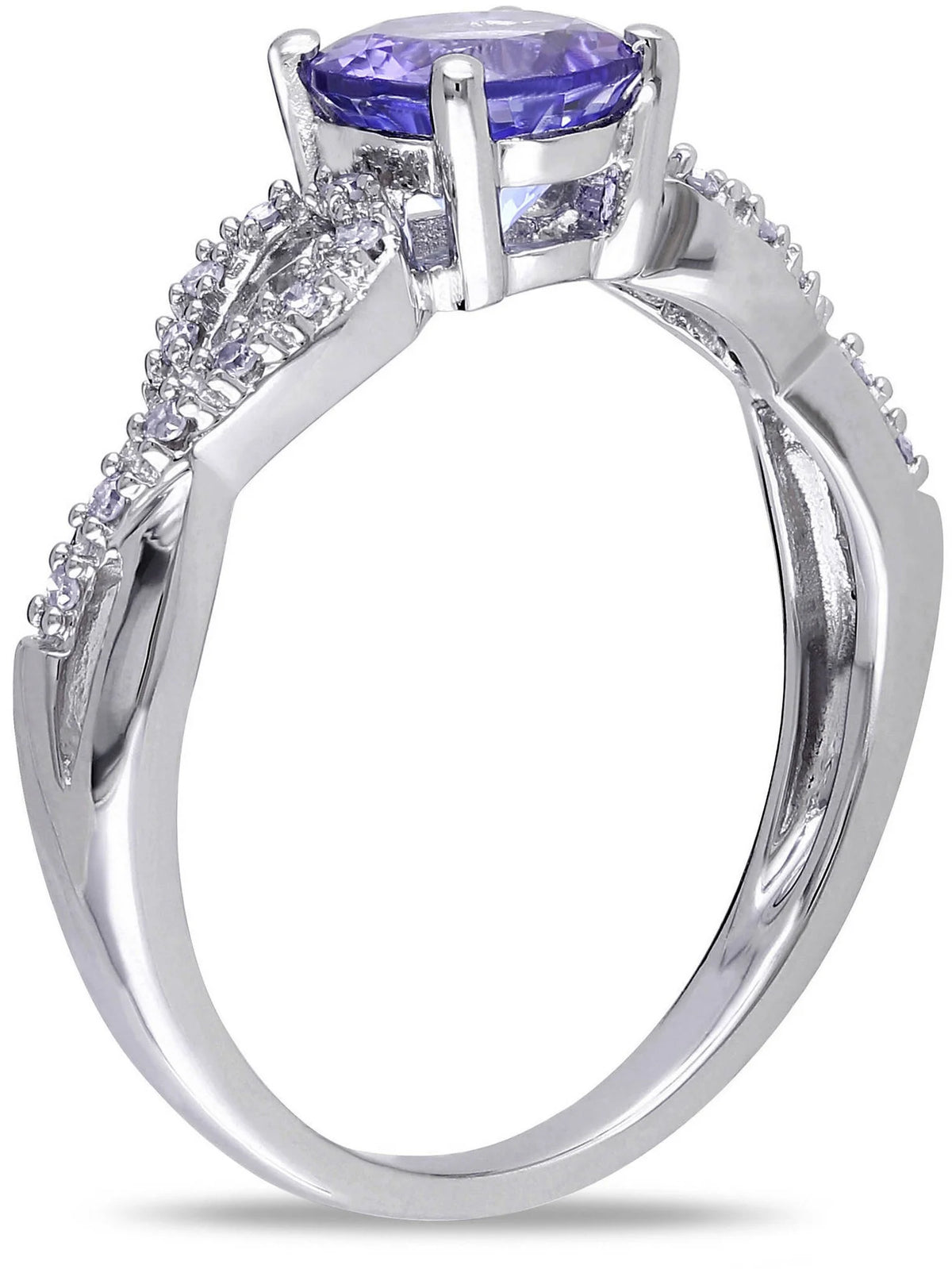 10kt White Gold Tanzanite Diamond Engagement Ring S5610