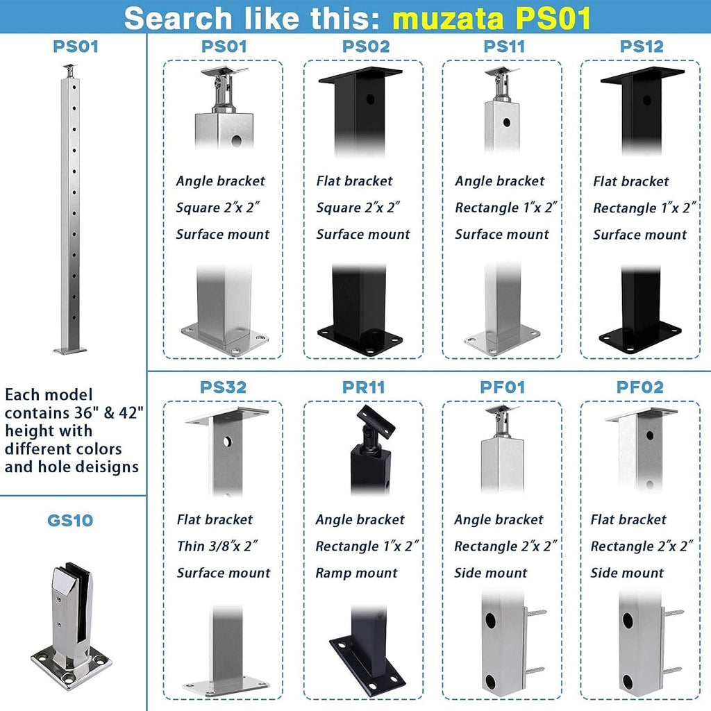 Stainless Steel Brushed Pre-Drilled Posts B6335