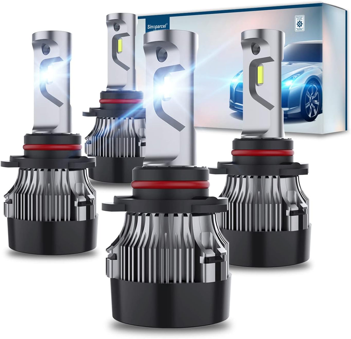 9005/HB3 High Beam and 9006/HB4 Low Beam LED Headlight Bulbs Combo, Pack of 4 Q5454