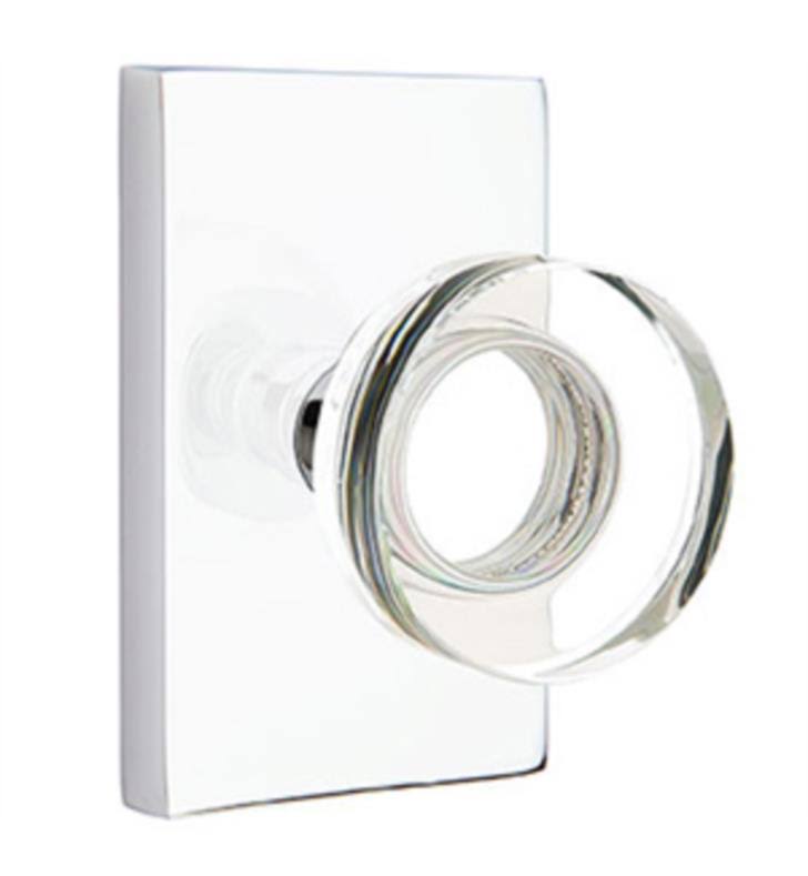 Satin Brass Passage Octagon Knob with Rectangular Rose I356