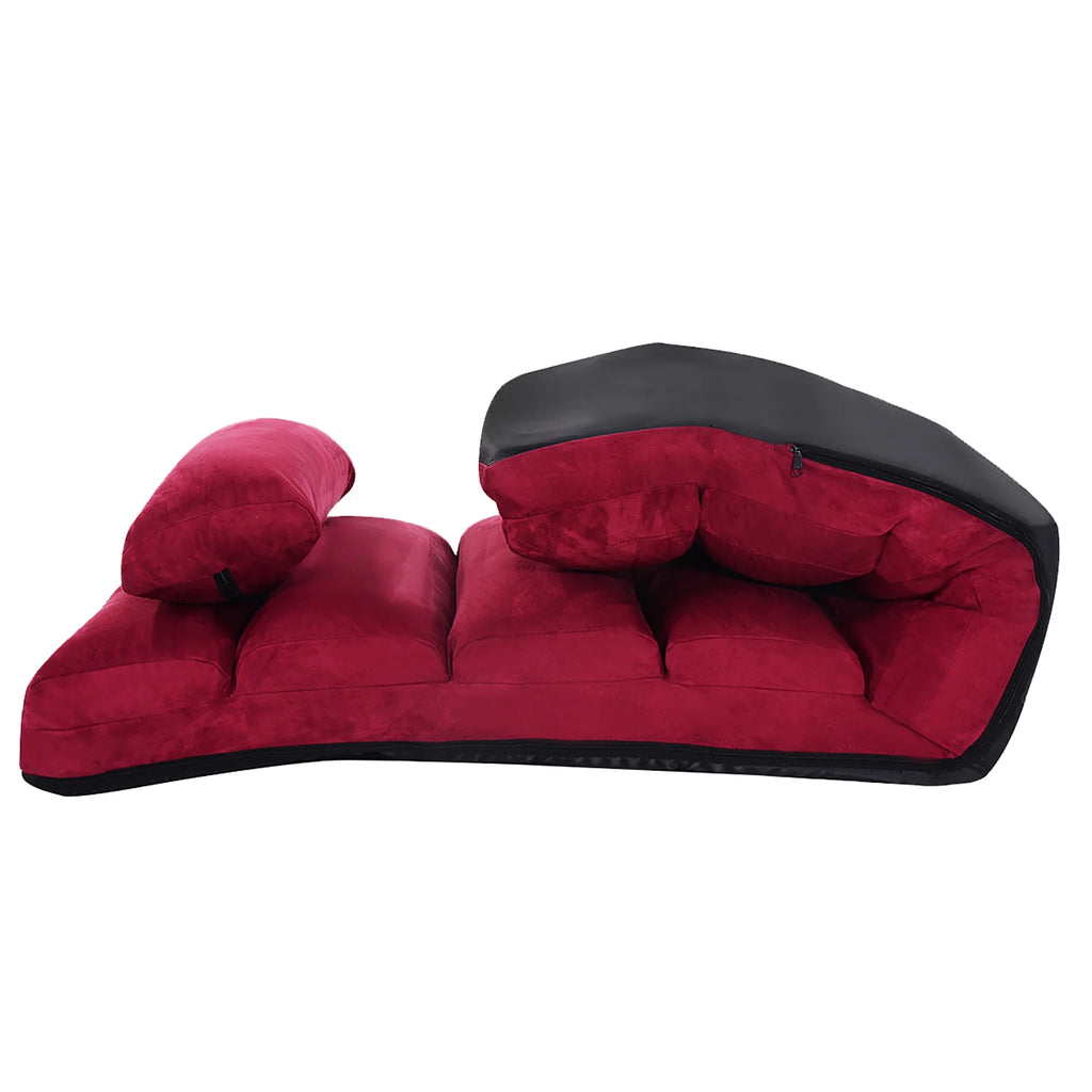 Folding Sofa Chair with Pillow Burgundy Z401534