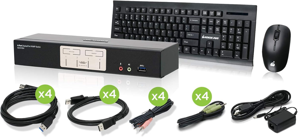 2-Port 4K DisplayPort KVMP Switch with HDMI and DisplayPort Out USB 3.0 and RS-232 I661423