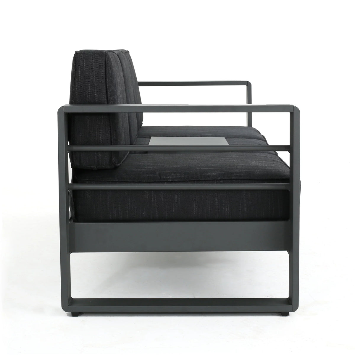 3 Seater Aluminum Loveseat Sofa with Tray X26147