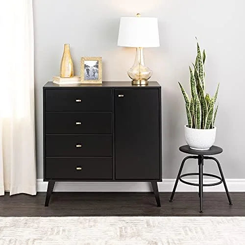 4-drawer Chest with Door Drifted Gray Q780068
