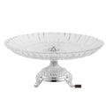 Crystal Cake Plate Decorative Dish Round Serving Platter with Silver Plated Pedestal Base N78778