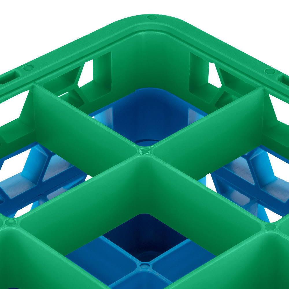 16 Compartment Green Glass Rack C33342