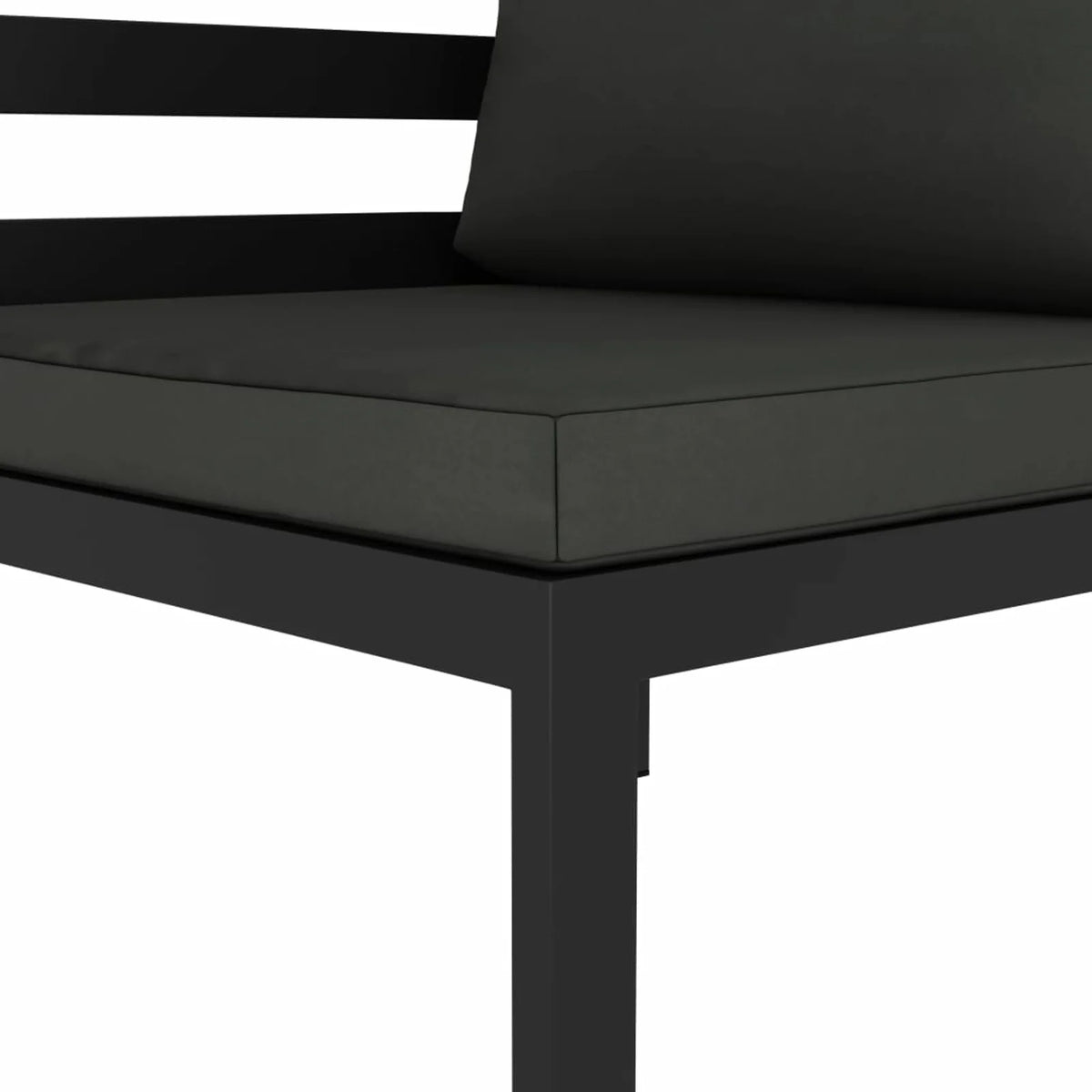 Anthracite Aluminum Sectional Corner Sofa with Cushions L7849