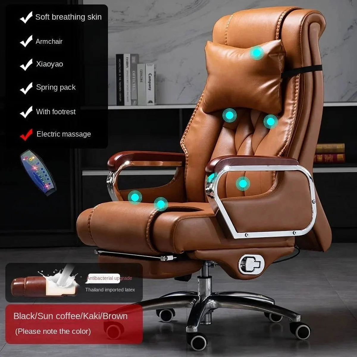 Leather Swivel Recliner Office Chair M965474