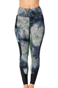 Green/Navy Tie Dye Riding Tights Z425023