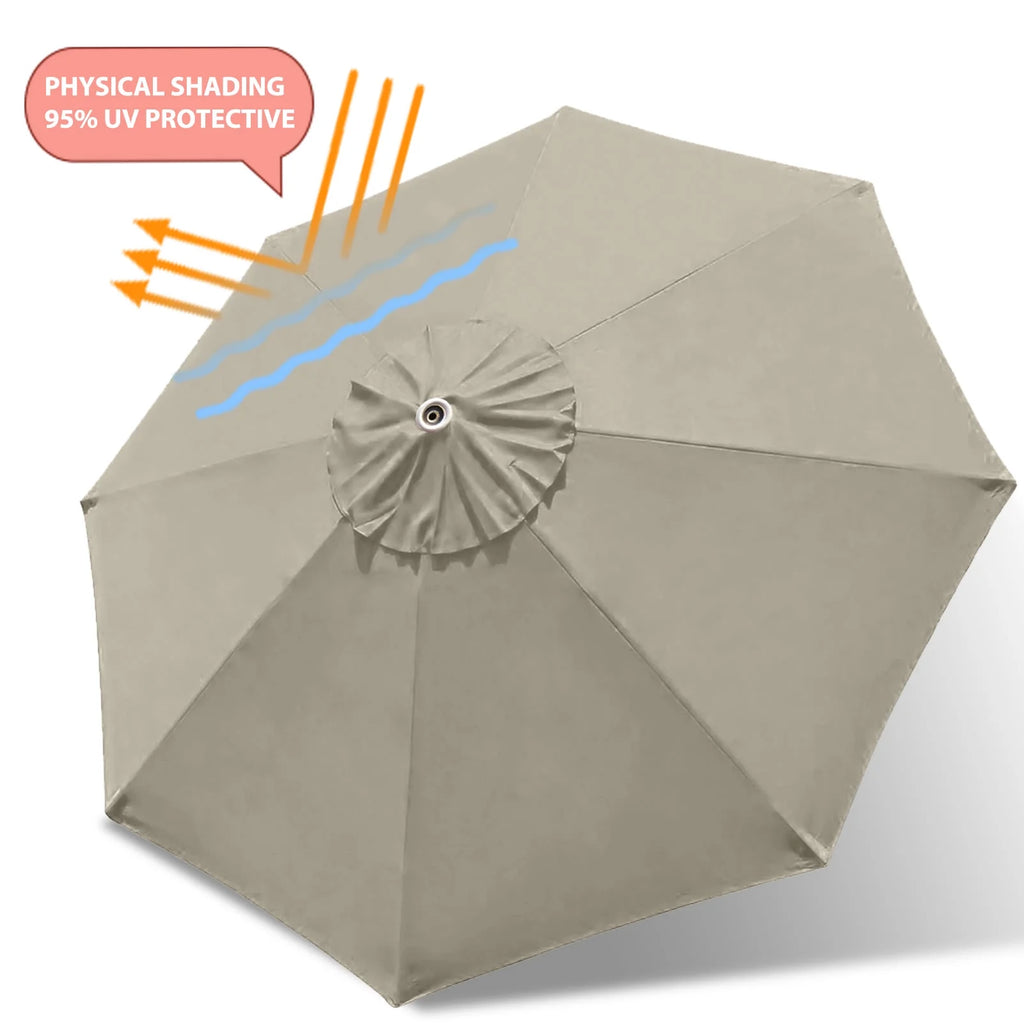 Beige Replacement Canopy for Round 9FT Patio Umbrellas with 8 Ribs K991374