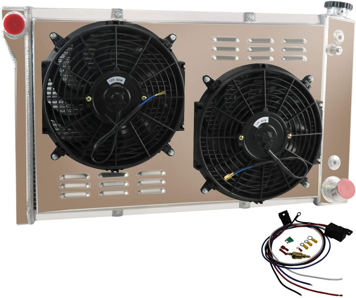 All Aluminum 4 Row Core Radiator with Fan Shroud Combo Z227