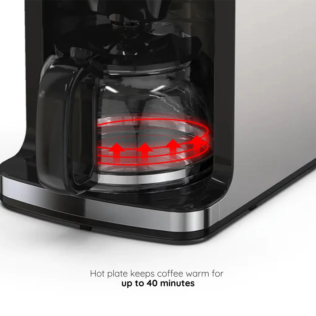 Red Coffee Maker with Built-in Grinder M104