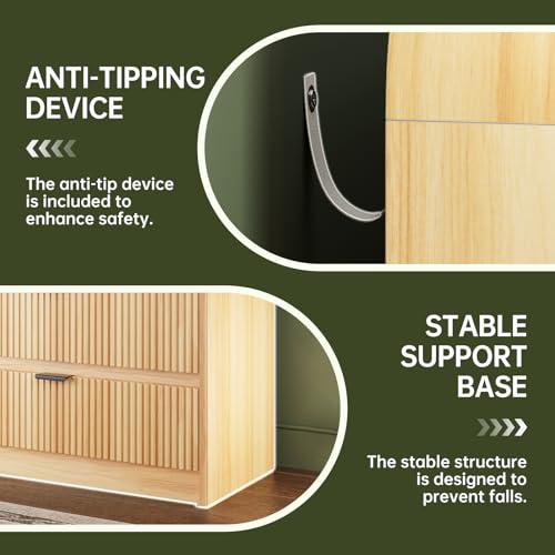 Natural Oak 5 Drawer Wood Dresser D100391