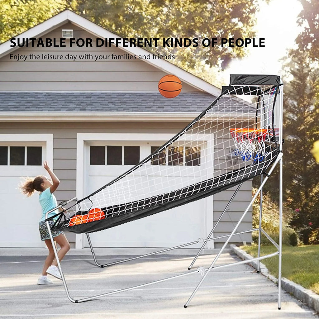 Foldable Arcade Basketball Game with 4 Balls and LED Scoring System I419084