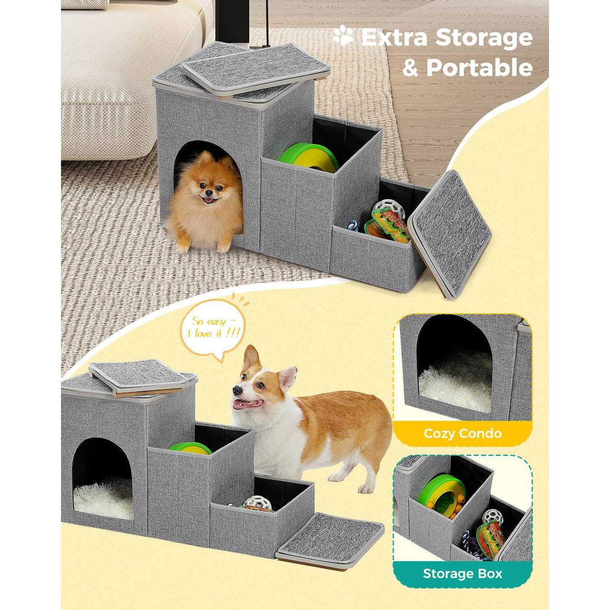 3 Steps Storage Dog Stairs Q798