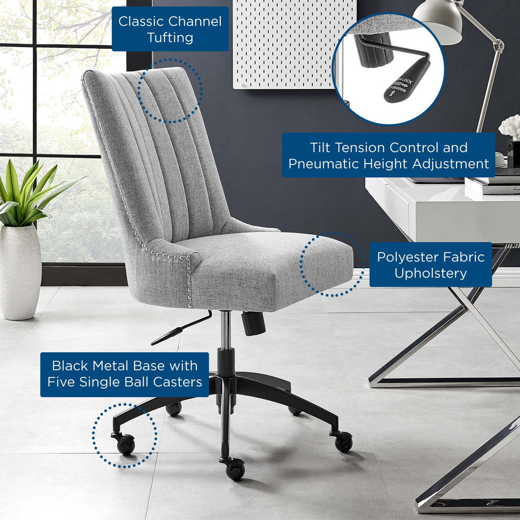 Black Light Gray Tufted Fabric Office Chair S286940