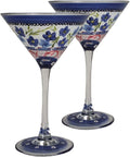 Hand Painted Martini Glasses Set Of 2 W129