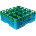 16 Compartment Green Glass Rack C33342