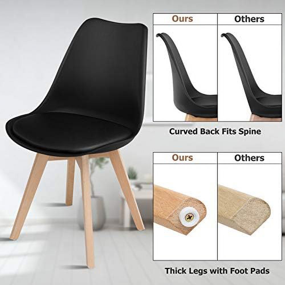 Set of 4 Upholstered Dining Chairs with Solid Wood Legs G1473