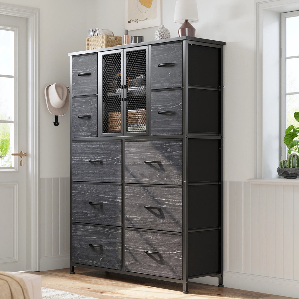 Tall Fabric Dresser with 10 Drawers P197
