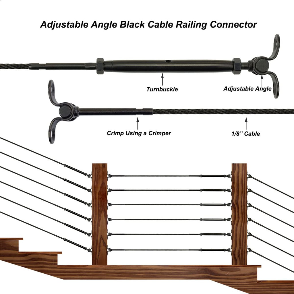 Black Cable Railing Hardware Kit, 10 Pairs D87980