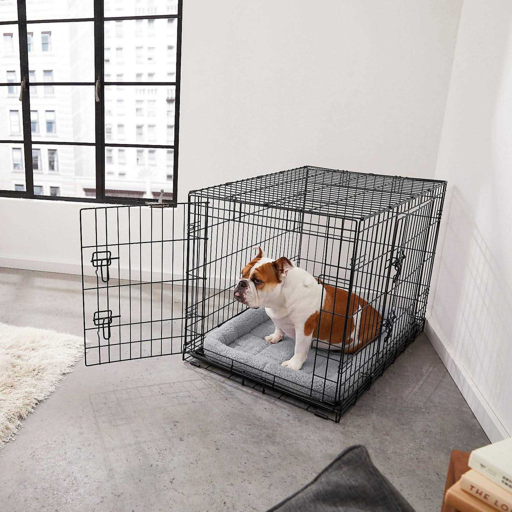 Heavy Duty Fold & Carry Double Door Collapsible Wire Dog Crate Y33504