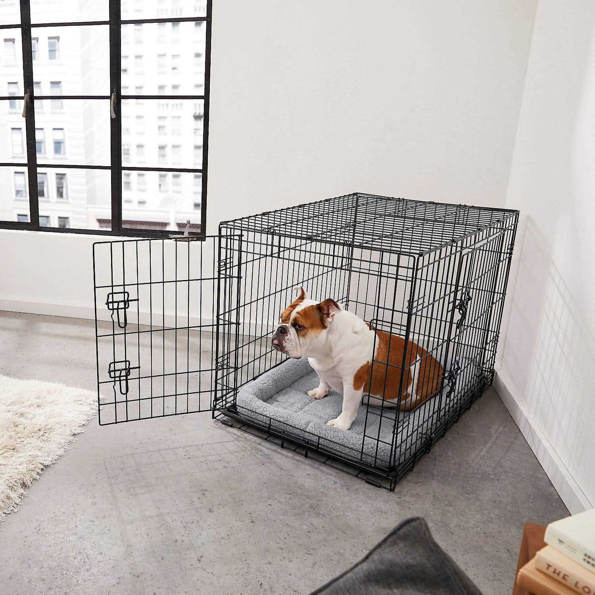 Heavy Duty Fold & Carry Double Door Collapsible Wire Dog Crate Y33504