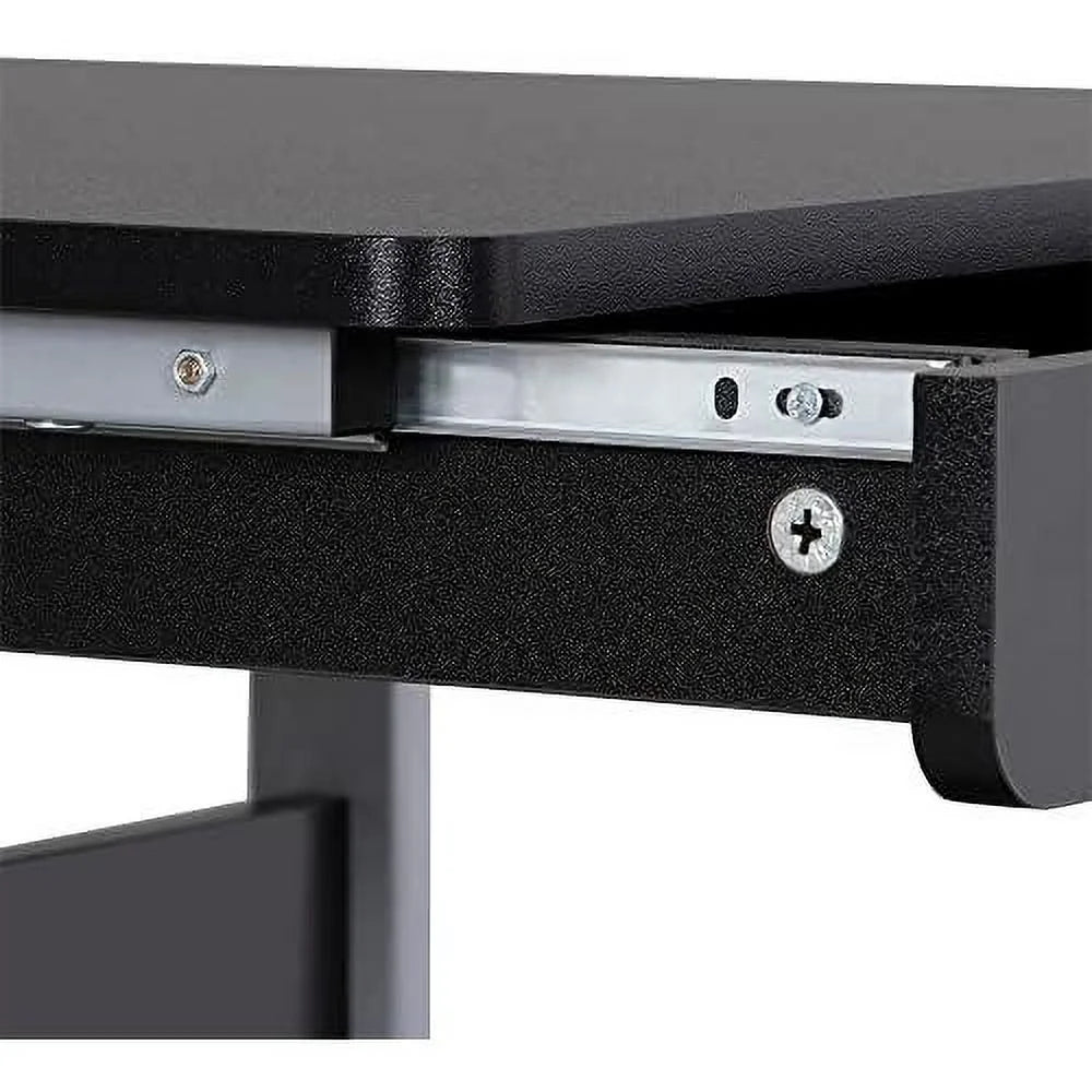 Black Mobile Laptop Desk On Wheels With Power Outlet And USB Ports K1691