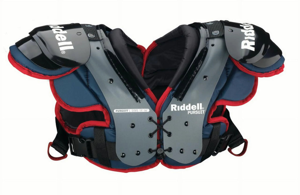 Youth Football Shoulder Pads, Blue and Red, Medium A7904