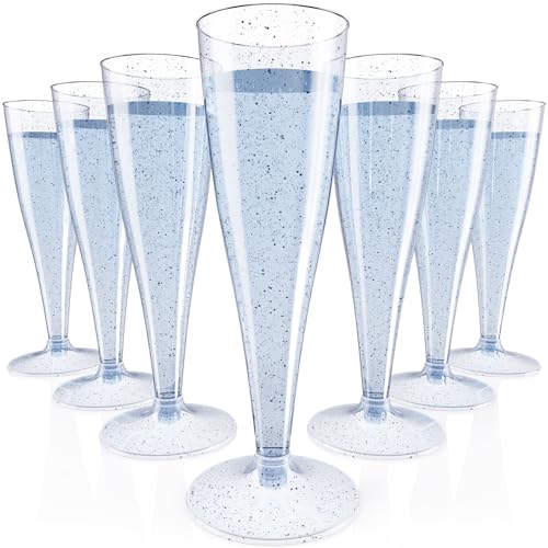 100 Pack 4.5 oz Clear Plastic Champagne Flutes Q260