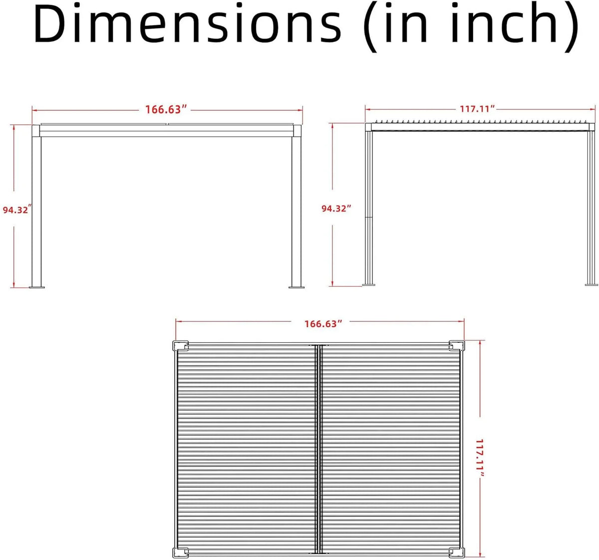 10' × 14' Aluminum Louvered Pergola U255606