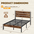 Queen Bed Frame with Wood Headboard and Footboard Y629