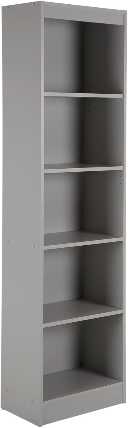 Pure White 5-Shelf Narrow Bookcase Y27560