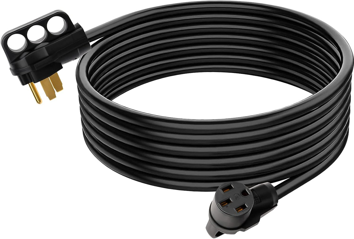 Black 36FT 50Amp RV Extension Cord with Handle, NEMA 14-50, 6AWG3C + 8AWG1C I368733